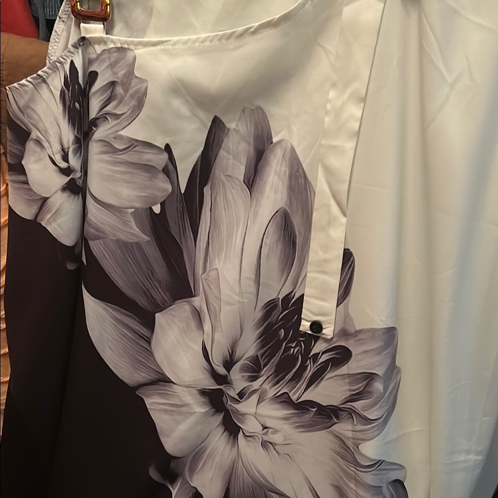 Elegant Floral Black and White Skirt